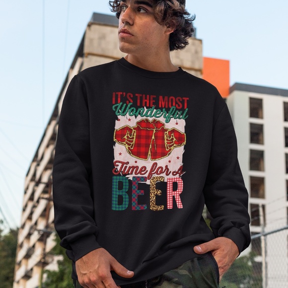 TIME FOR A BEER: UNISEX SWEATSHIRT - Picture 1 of 5